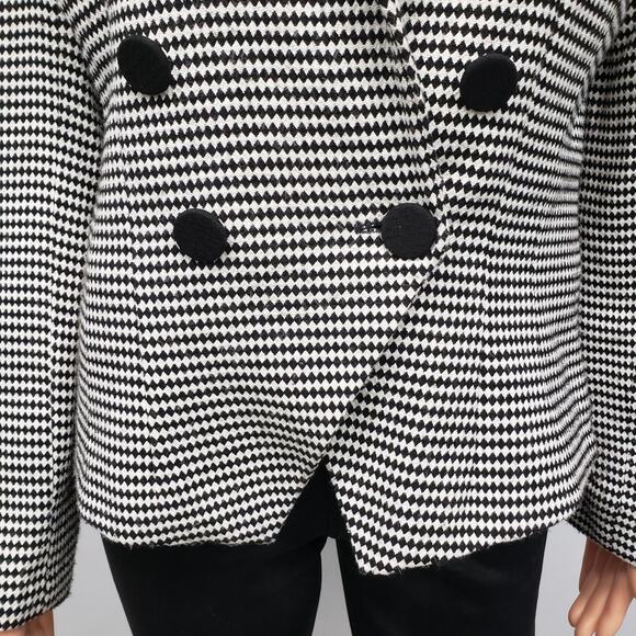 Vintage Ann Taylor Blazer Jacket Made in USA Size 8 Harlequin Diamond Print - Picture 7 of 14